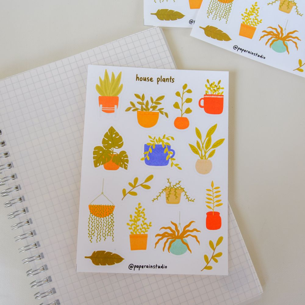 house plants sticker sheet