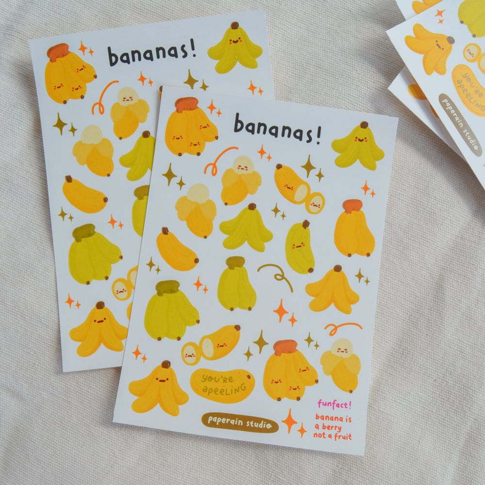 bananas sticker sheet