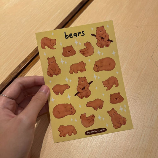 bears sticker sheet