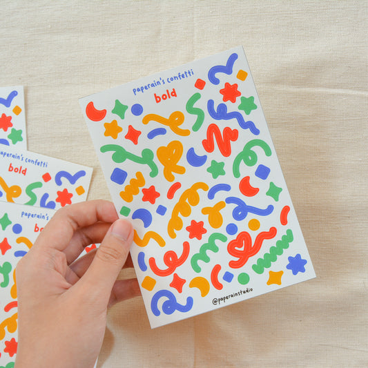 confetti bold sticker sheet