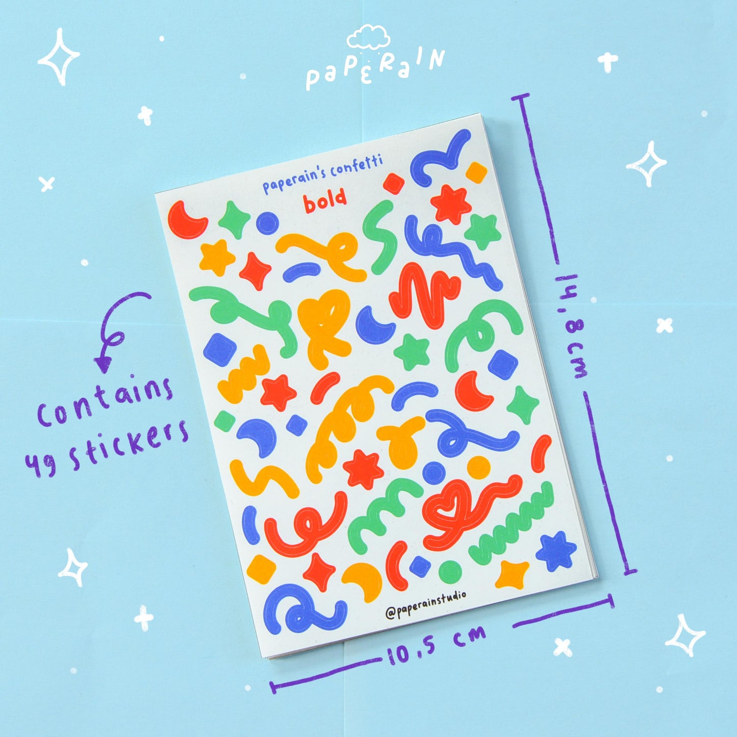 confetti bold sticker sheet