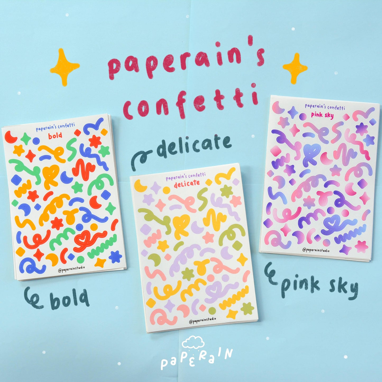 confetti bold sticker sheet