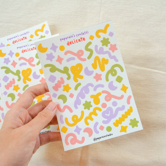 confetti delicate sticker sheet