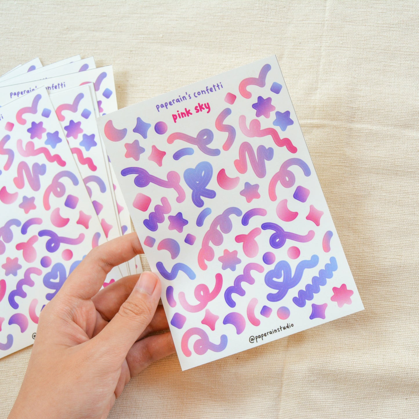 confetti pink sky sticker sheet