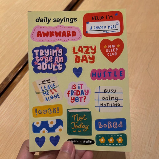 daily sayings sticker sheet