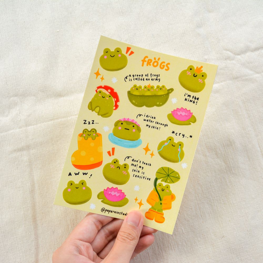 frogs sticker sheet