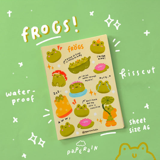 frogs sticker sheet