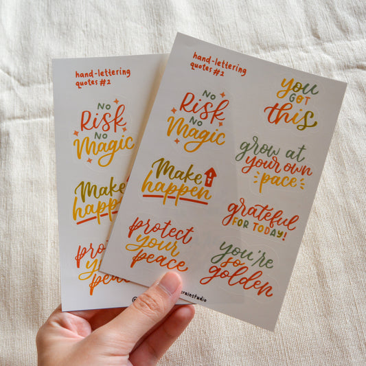 hand lettering quotes 2 sticker sheet