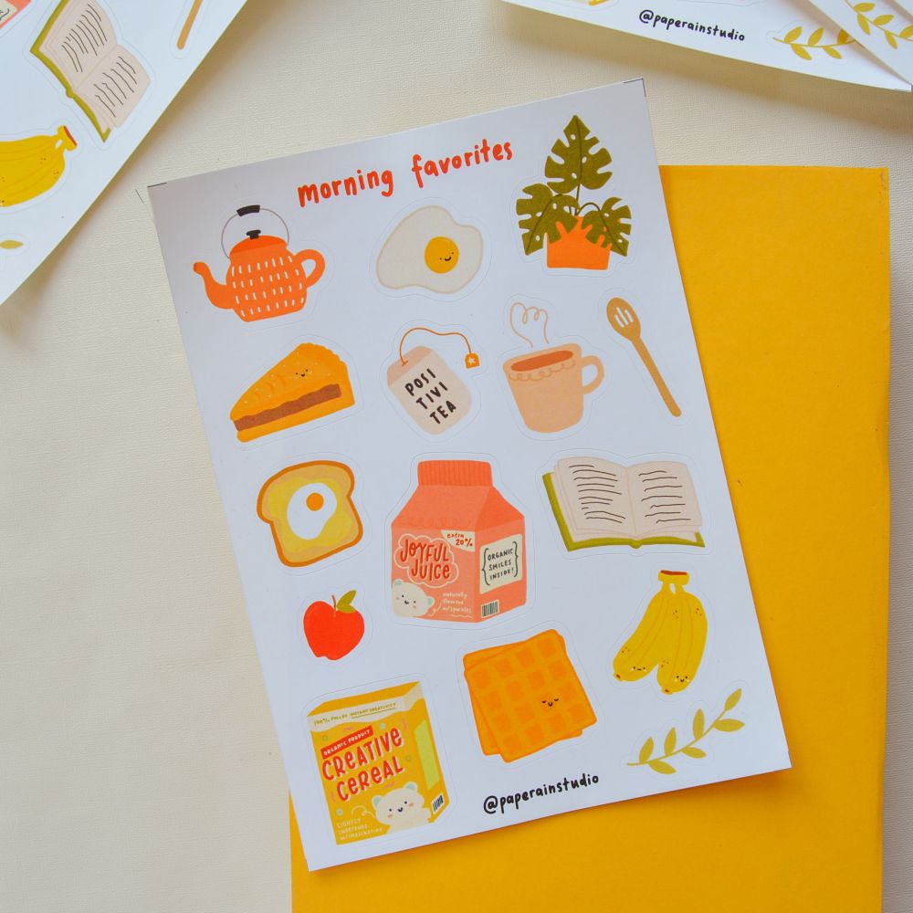 morning favorites sticker sheet