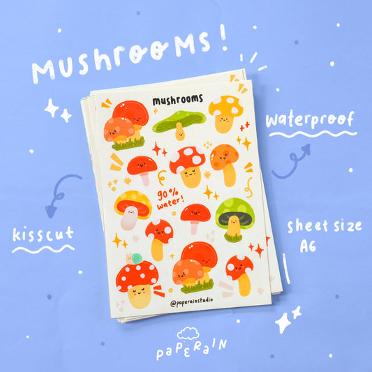 mushrooms sticker sheet