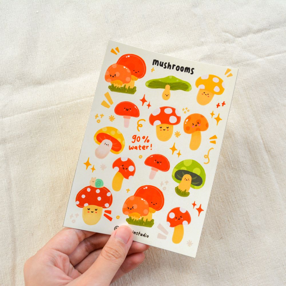 mushrooms sticker sheet