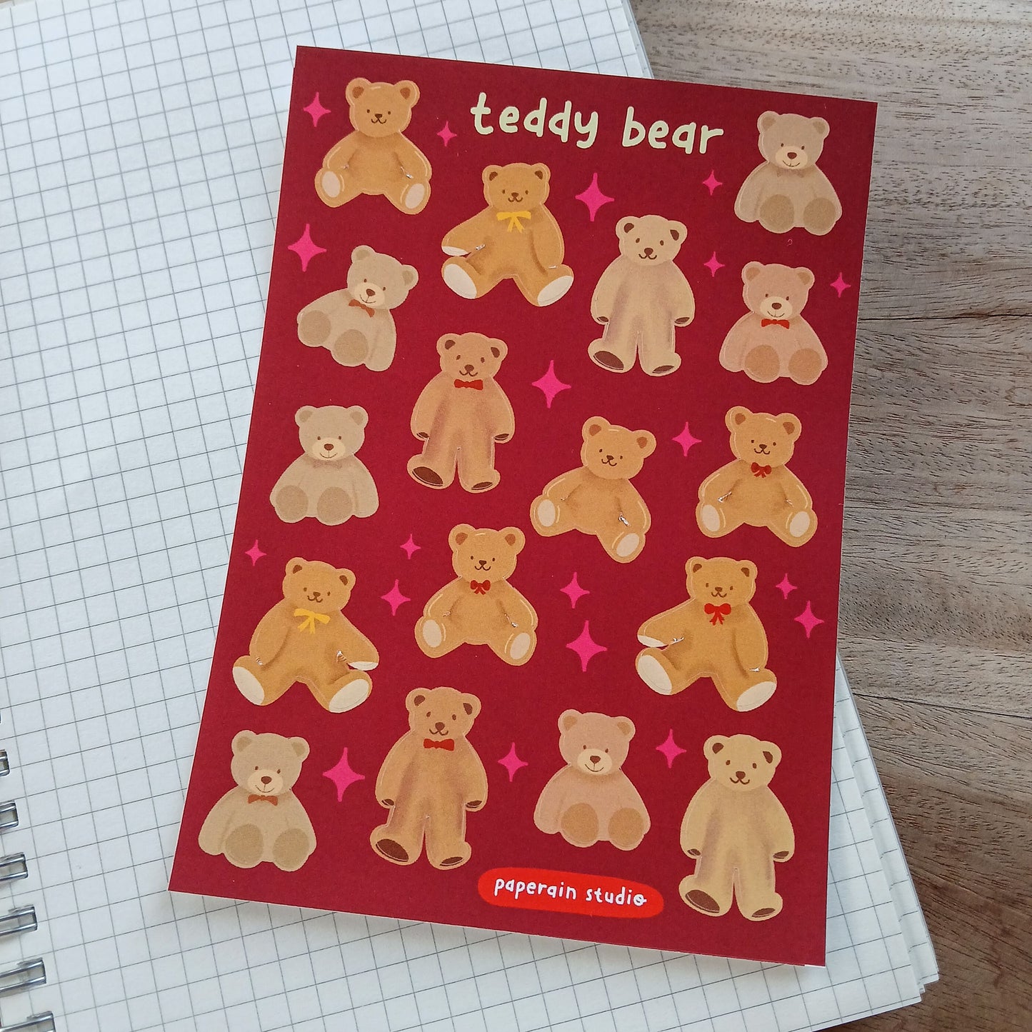 teddy bear sticker sheet