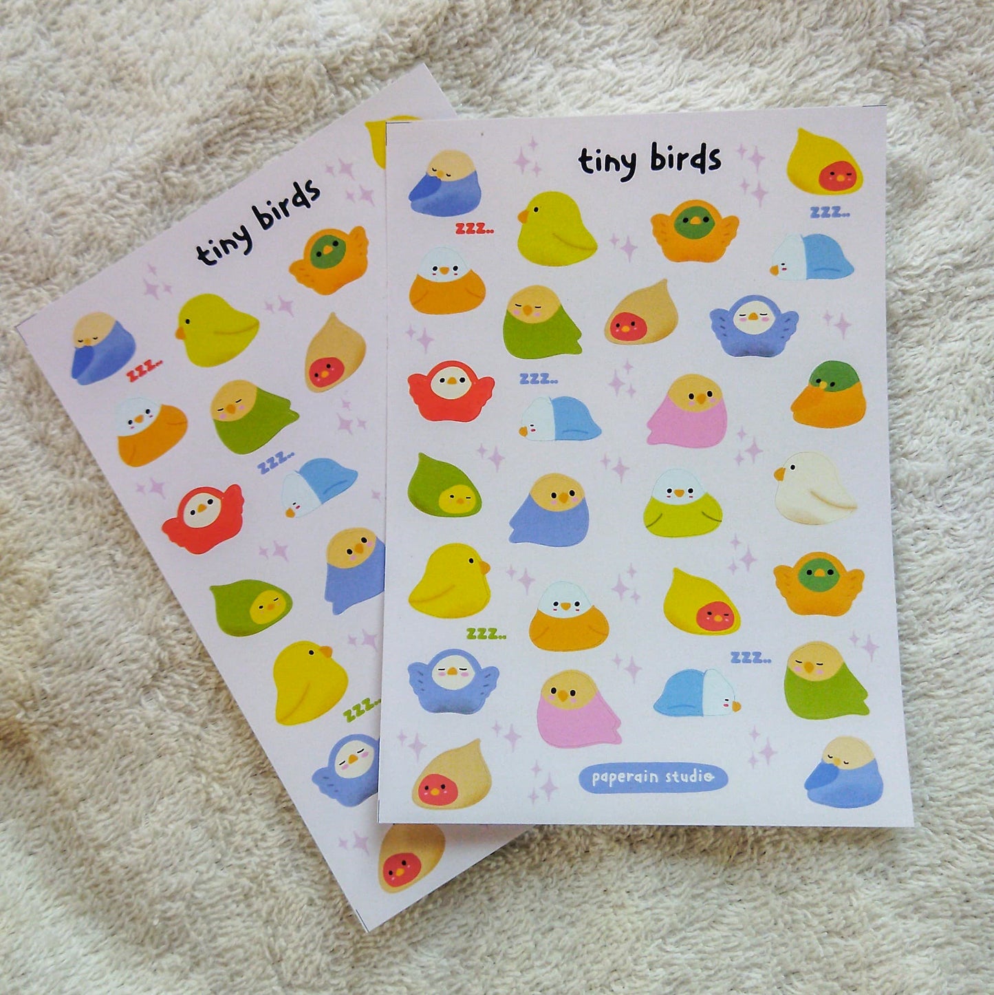 tiny birds sticker sheet